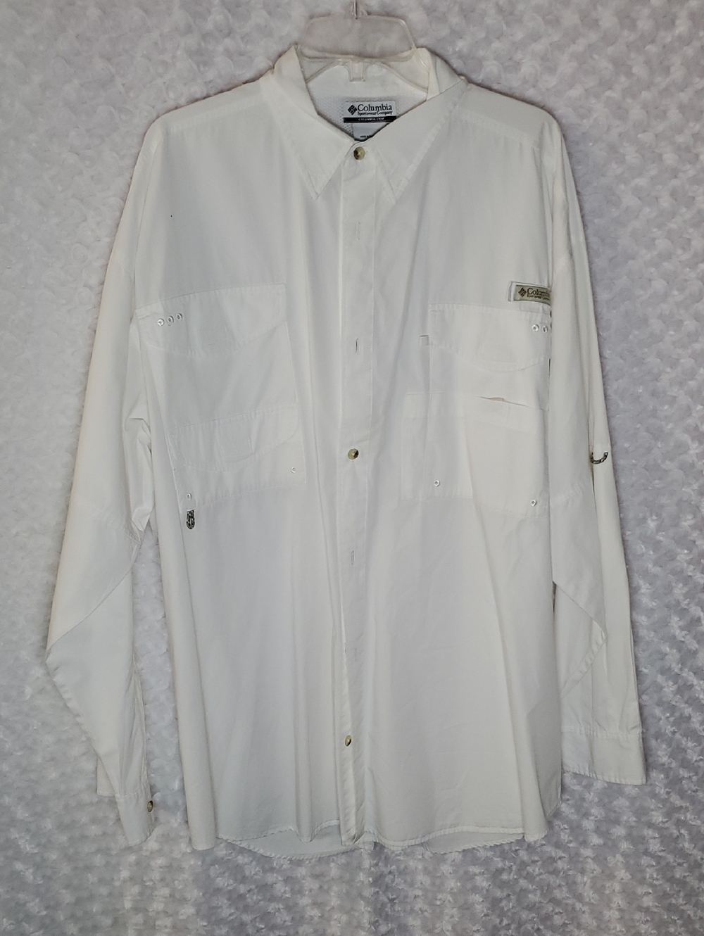 Columbia White Long Sleeve Outdoor Fishing Shirt XXL